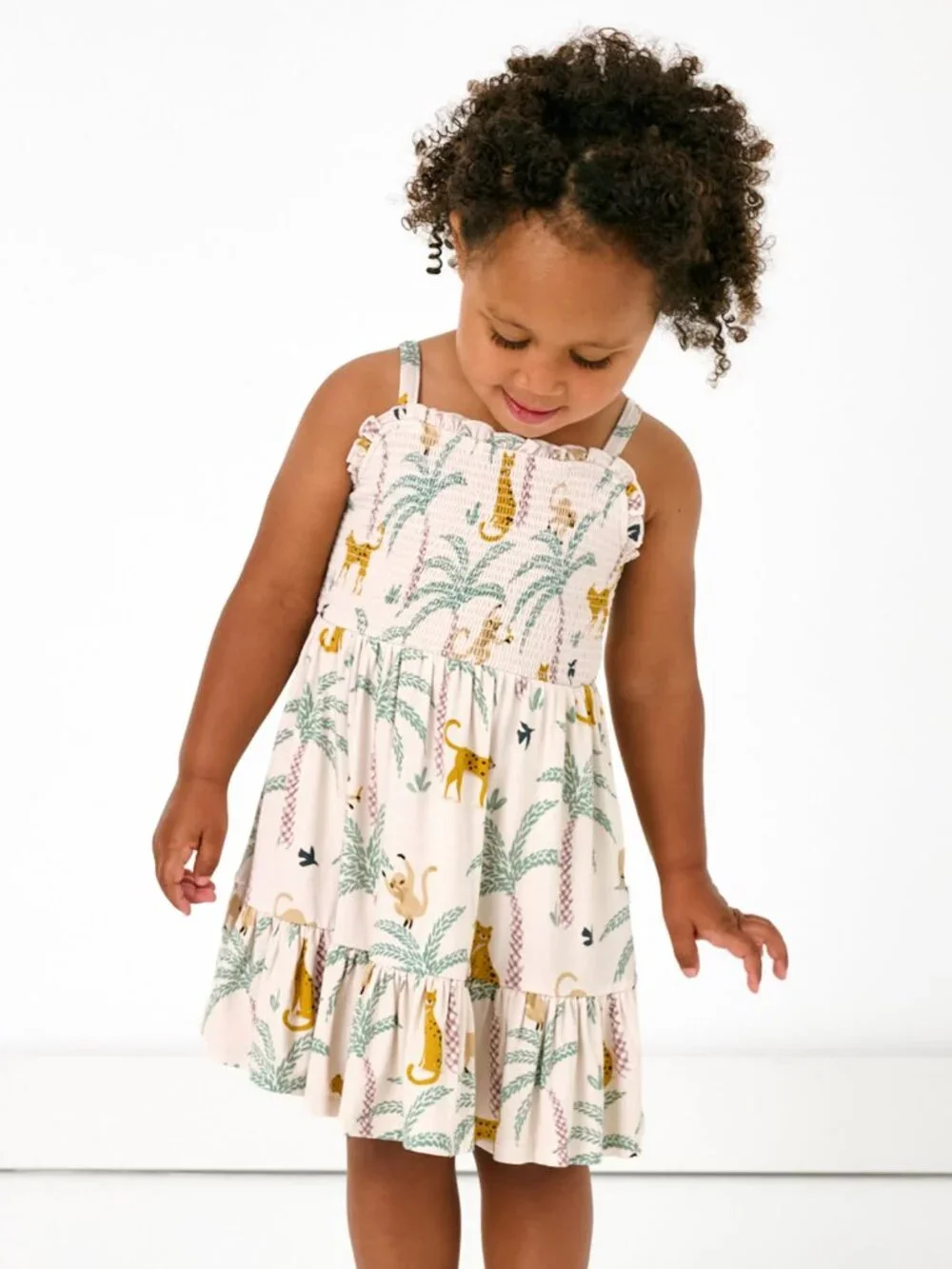 Little Sleepies Wild Escape Smocked Dress 2T NWT
